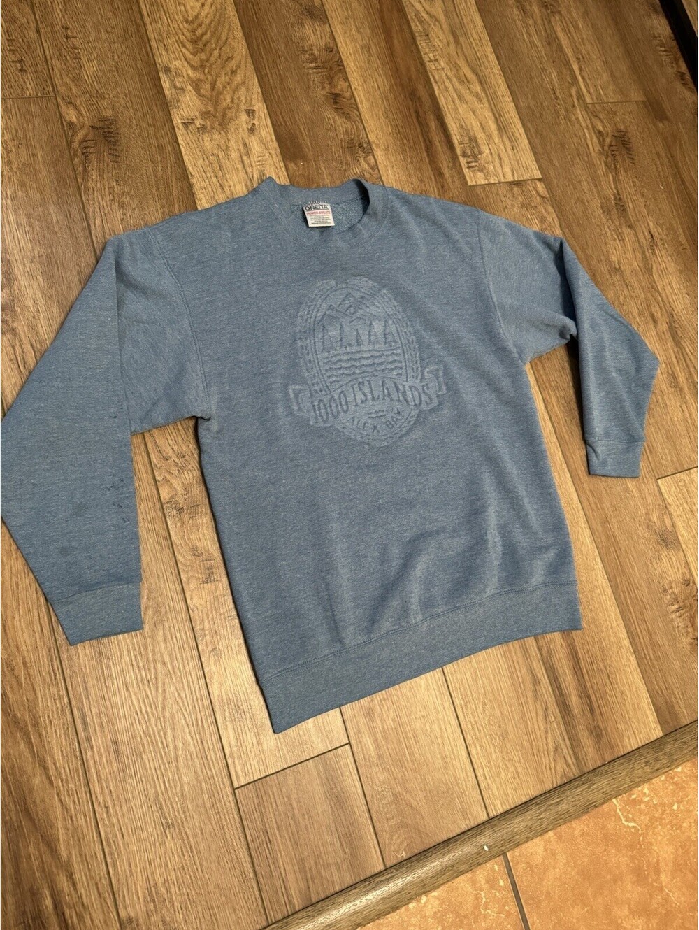 Vtg 90s ONEITA Power-Sweats 1000 Islands Blue Sweatshirt M